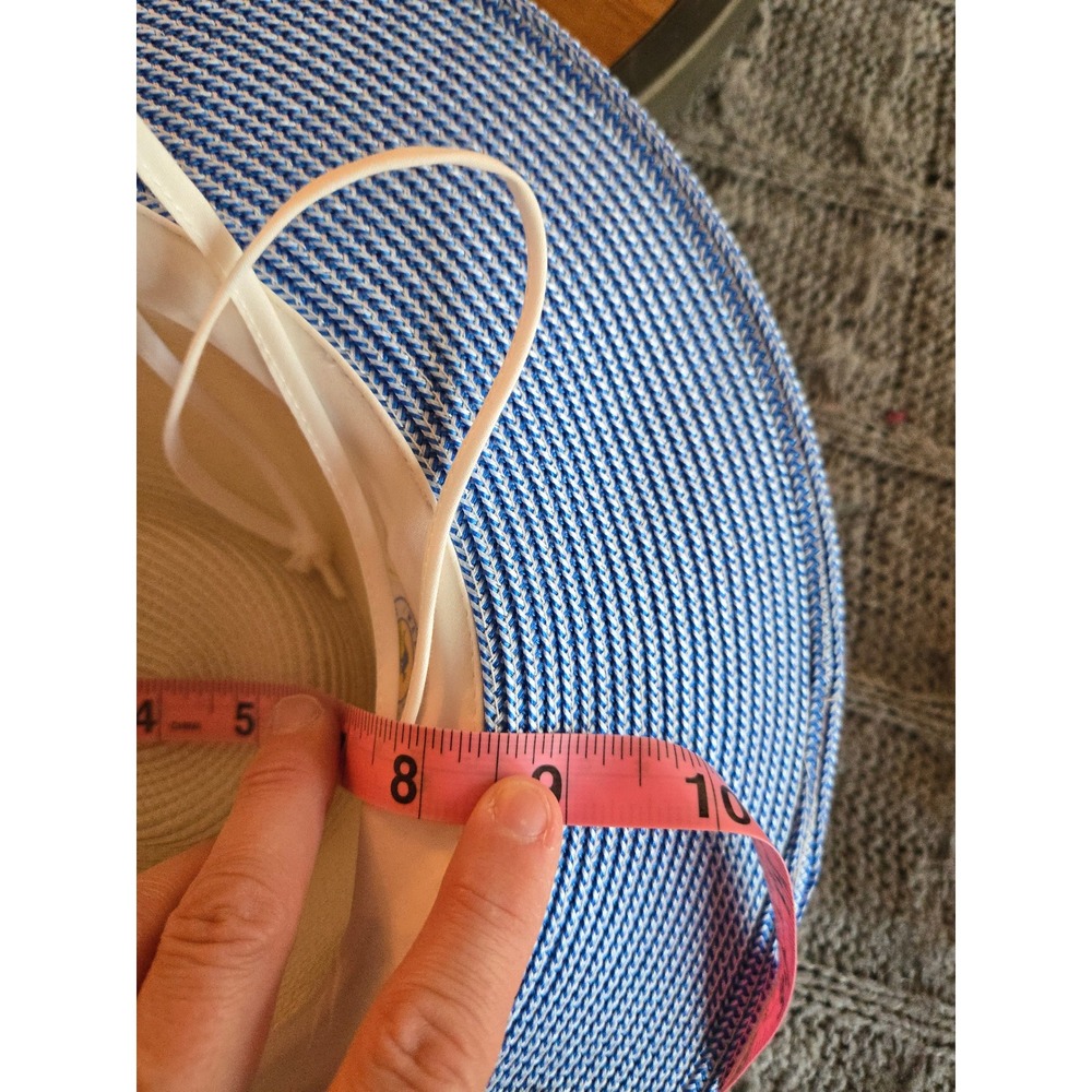 WALLLAROO Hat Company Kristy Fedora Sun Hat Blue Cream Packable Adj. Wide Brim - Picture 9 of 9